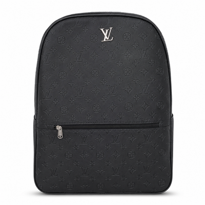 Classic Black Monogram Backpack – Stylish Everyday  Casual Bag