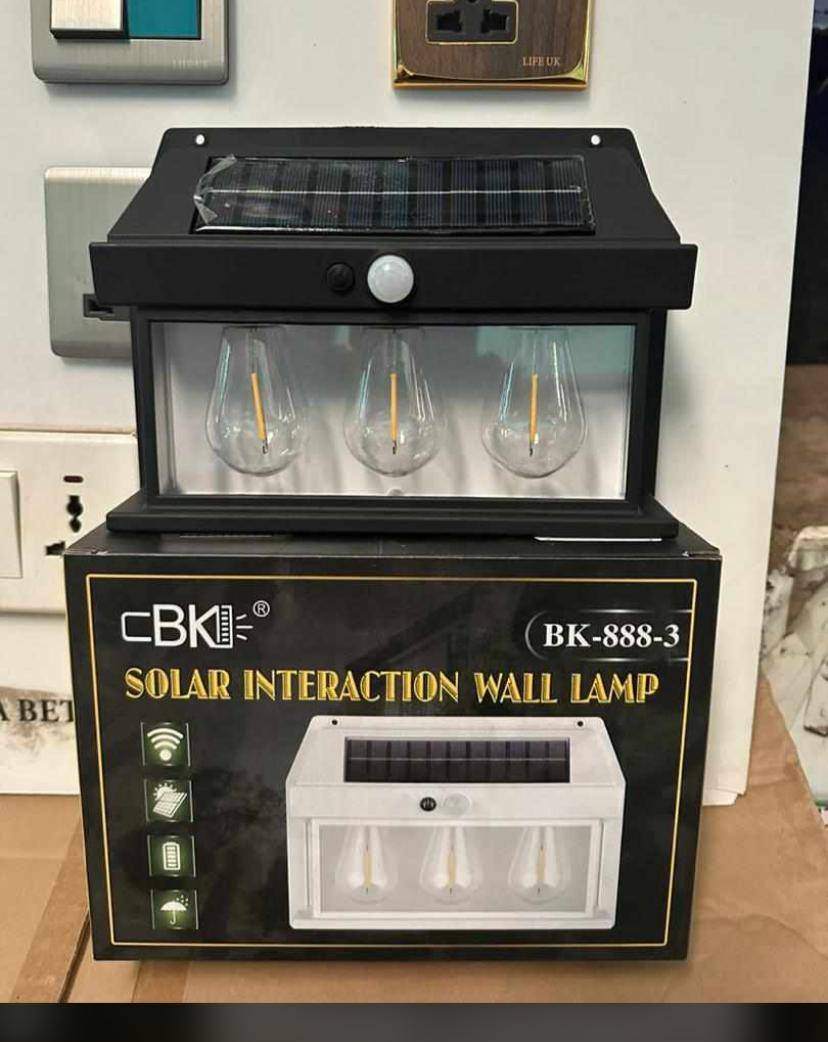 Wall solar security light available in single, double and triple