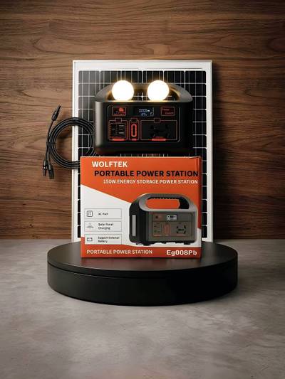 Wolftek 150w portable power station with free solar panel