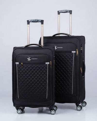 Soft Shell Trolley Luggage Set – Black (2 Piece)