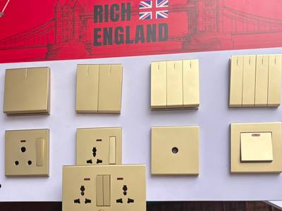 Gold UK switch and socket
