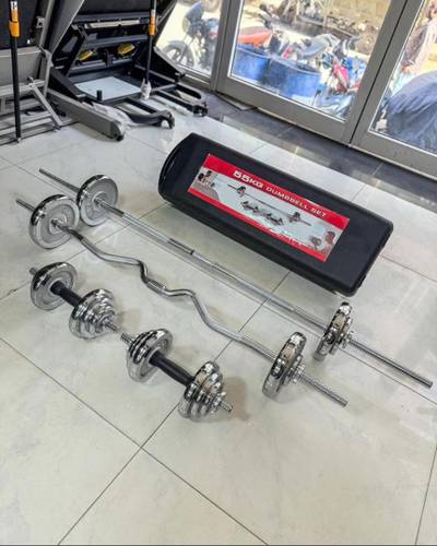 55kg chrome dumbbell set