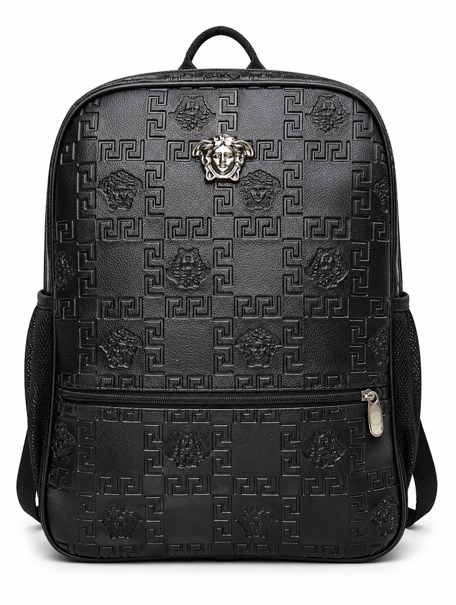 Black Embossed Luxury Backpack – Stylish, Durable Versatile