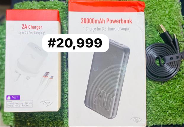 Itel Type-C charger + powerbank + cord