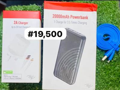 Itel Micro usb charger + powerbank +cord