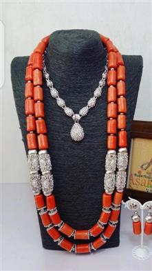 Traditional coral beads with accessories