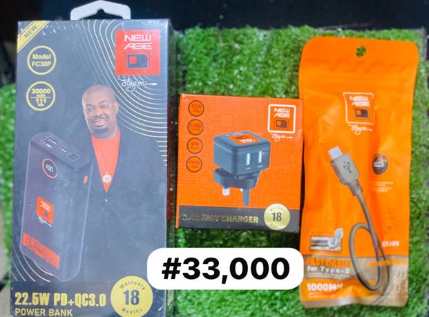 New Age powerbank + charger + cord