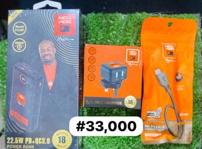 New Age powerbank + charger + cord