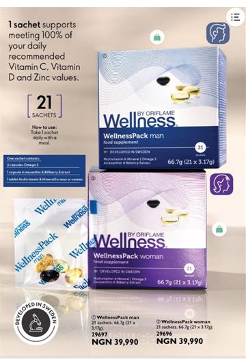 Oriflame wellness for man and woman